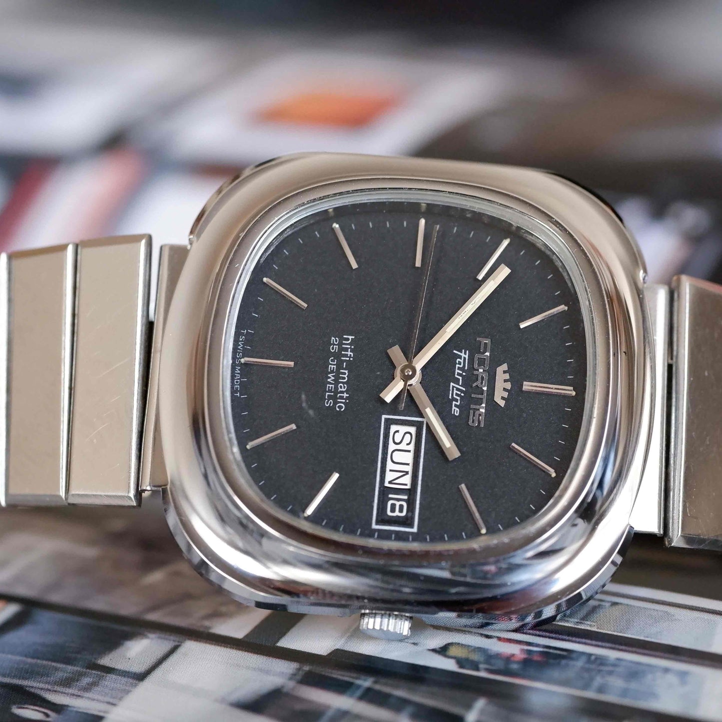 Vintage Fortis Fairline Hifi-Matic Automatic Black Dial 80s