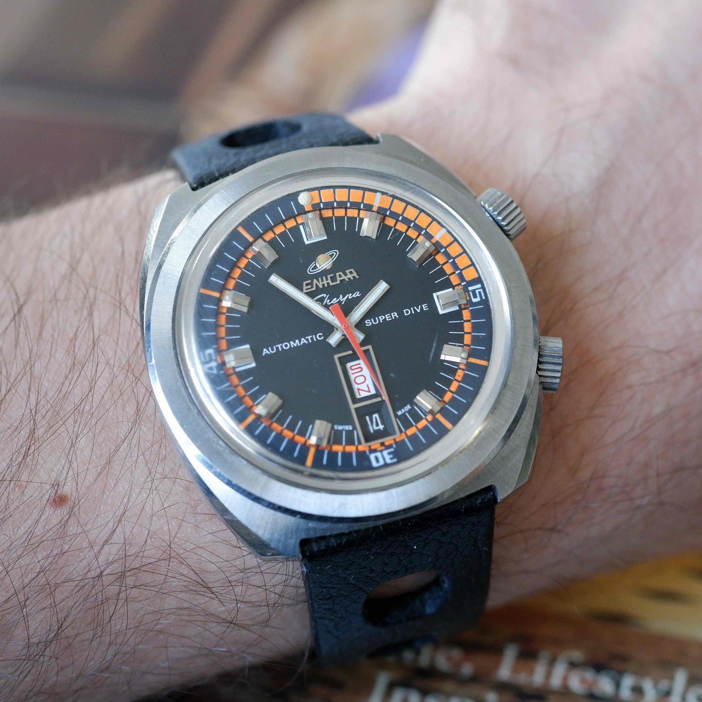 Vintage Enicar Sherpa 600 Super Dive Ref. 167.08.02 from the 70s