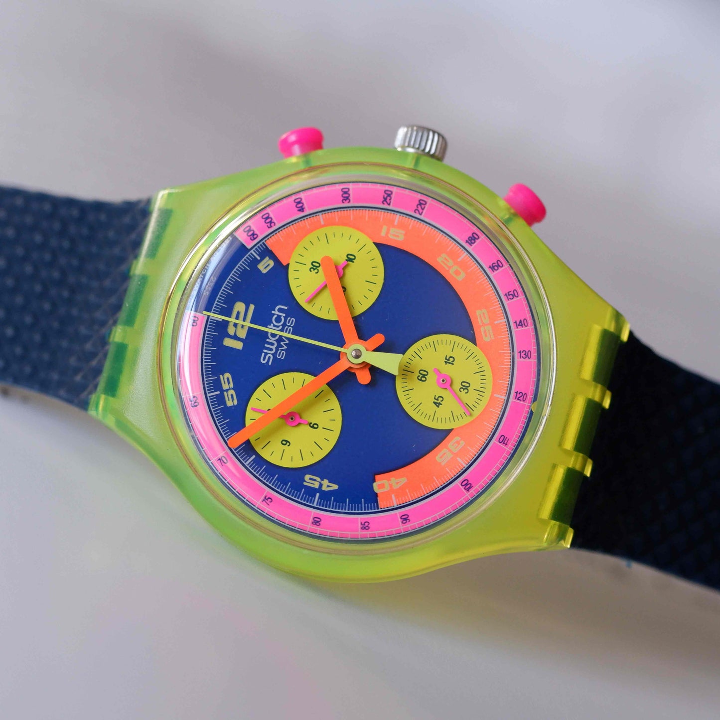 Vintage Swatch Grand Prix SCJ101 90s Chronograph with Box Mint Condition