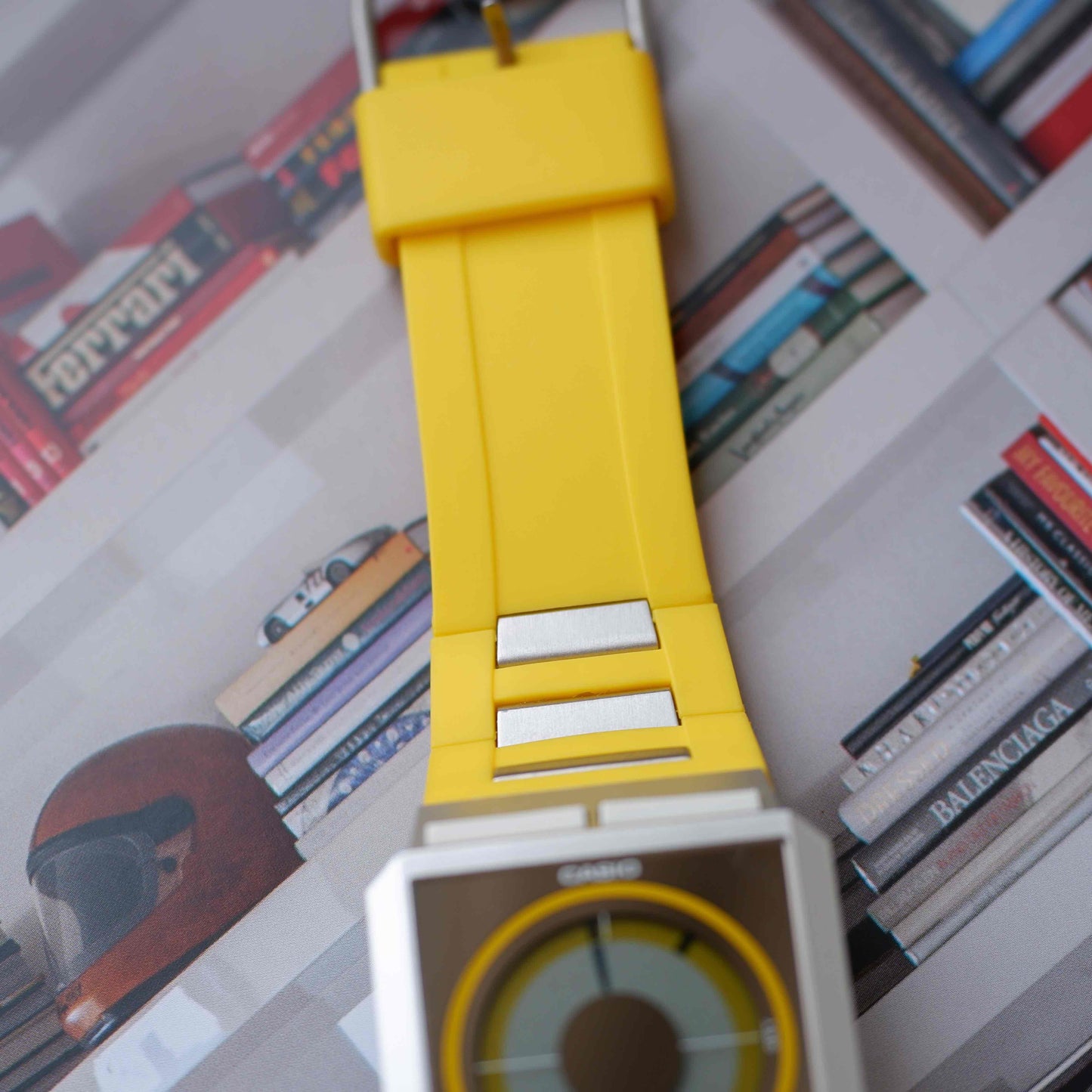 Vintage Casio Film Watch FS-02 Yellow from the 90s Mint