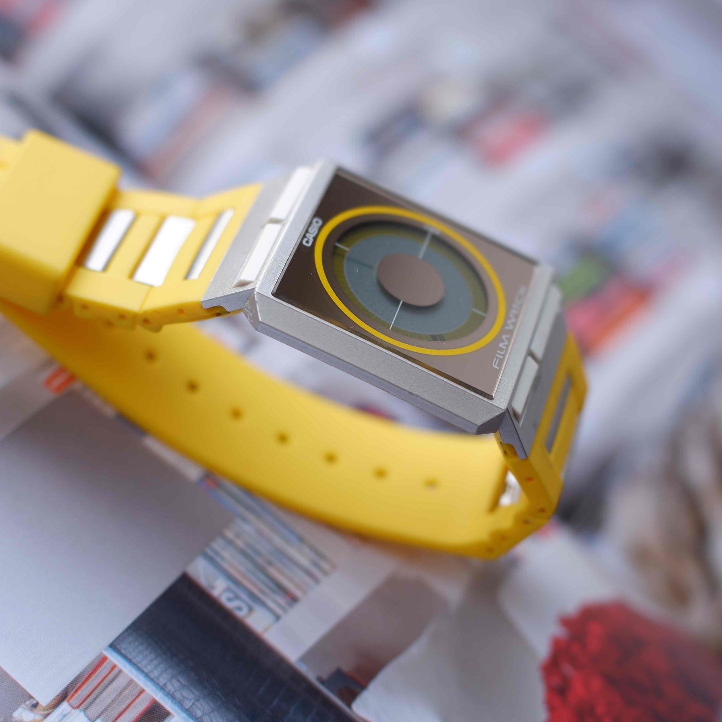 Vintage Casio Film Watch FS-02 Yellow from the 90s Mint