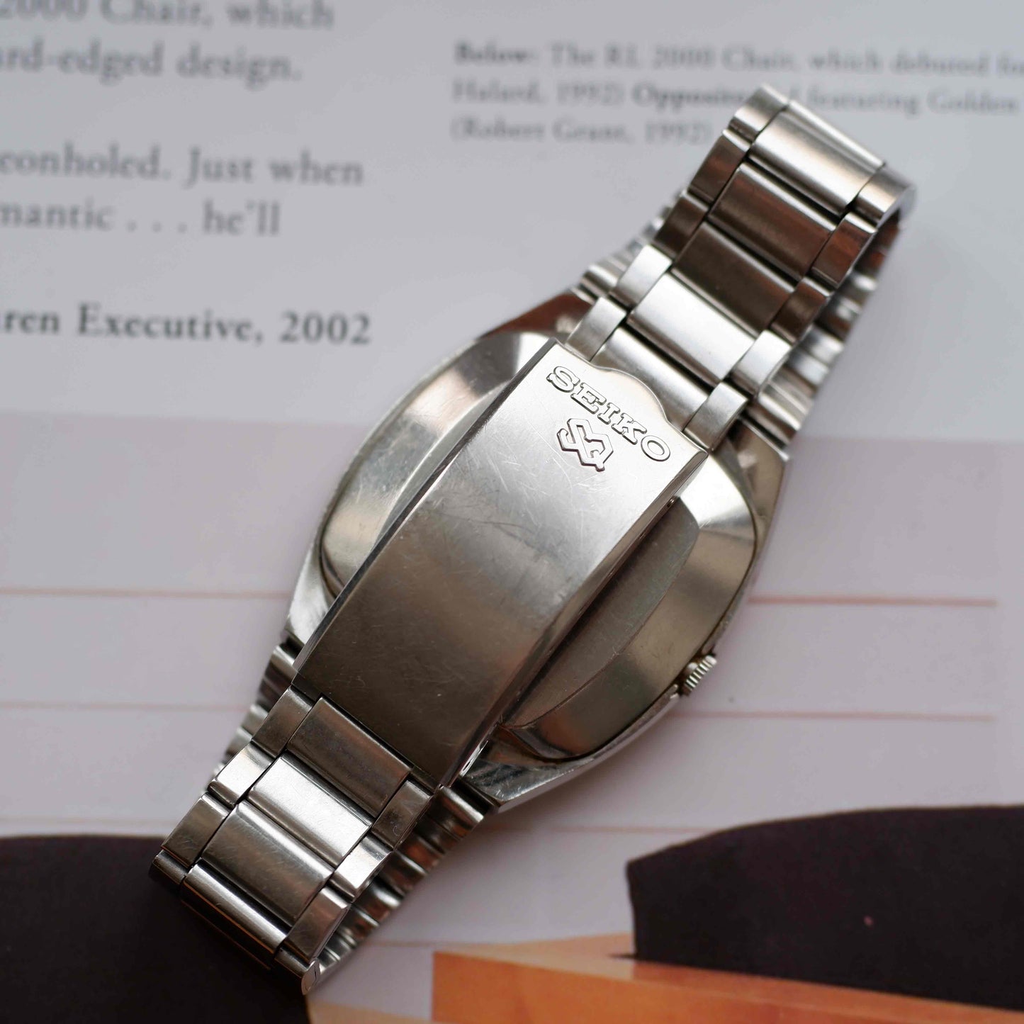 Vintage Seiko Sports SQ Ref. 4336-5010 Day and Date Blue Stripe Dial 80s