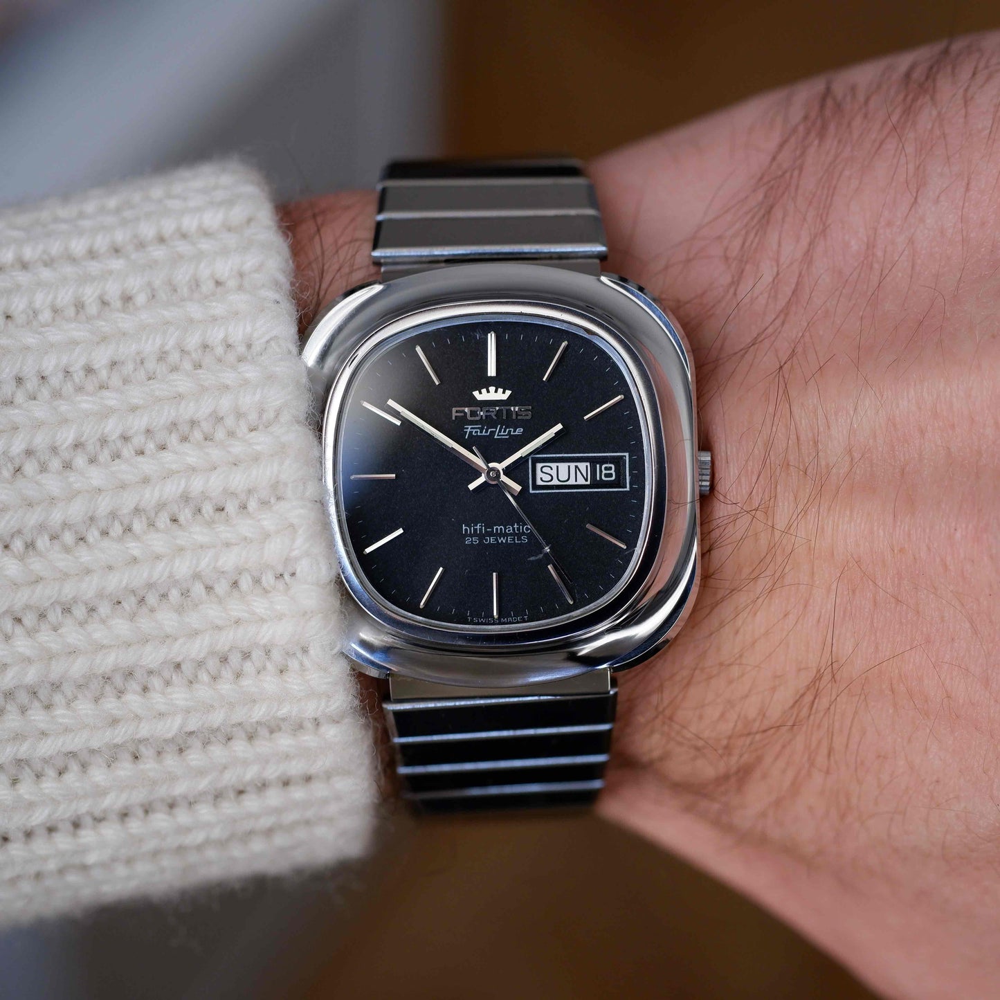 Vintage Fortis Fairline Hifi-Matic Automatic Black Dial 80s