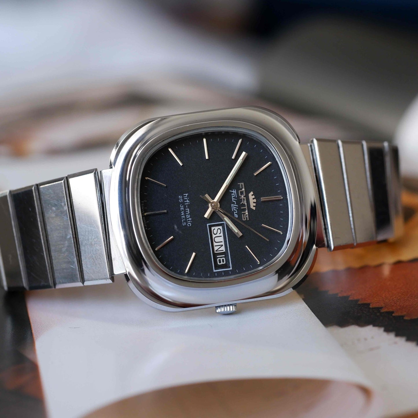 Vintage Fortis Fairline Hifi-Matic Automatic Black Dial 80s