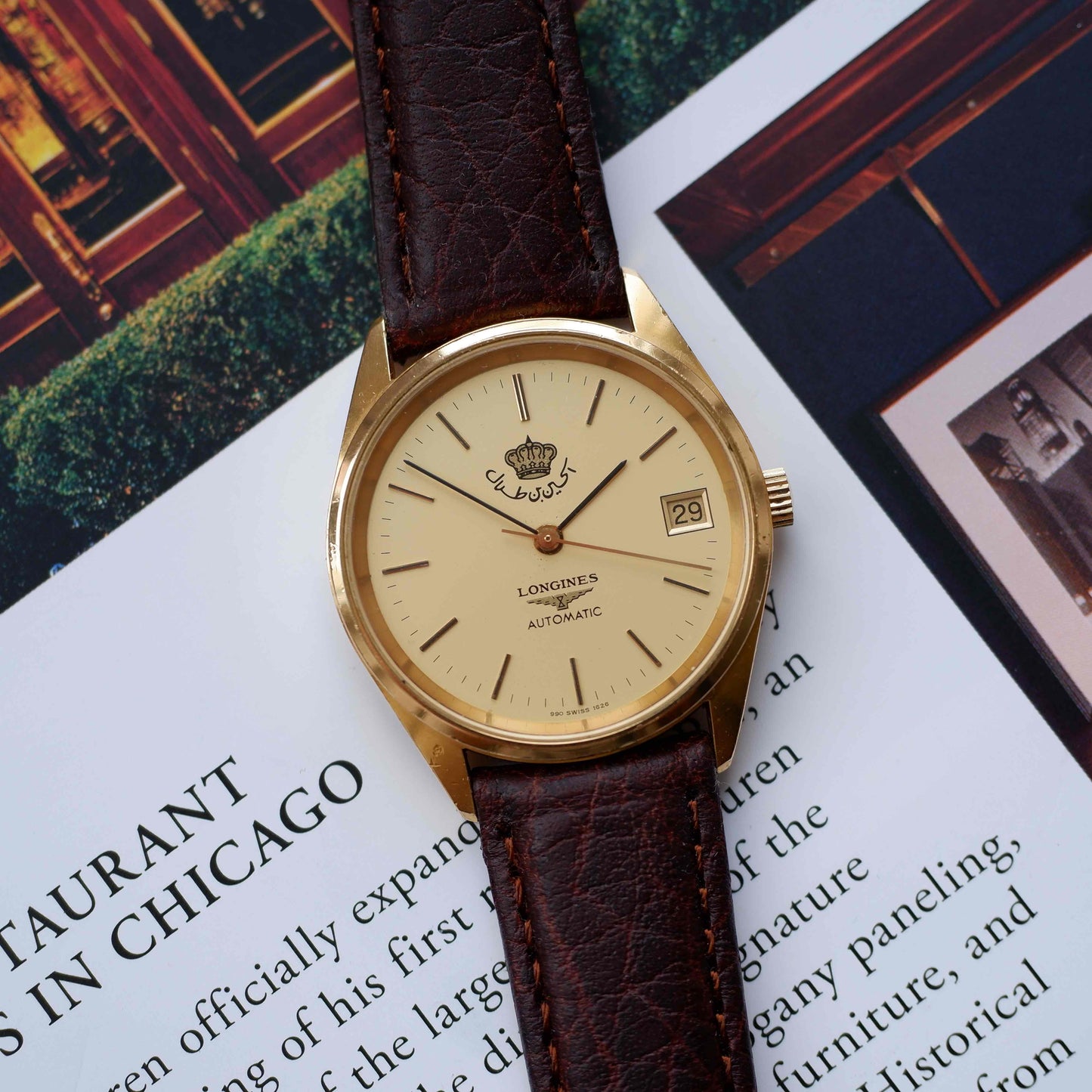 Vintage Longines King Hussein of Jordan 70s Gold Dial Automatic