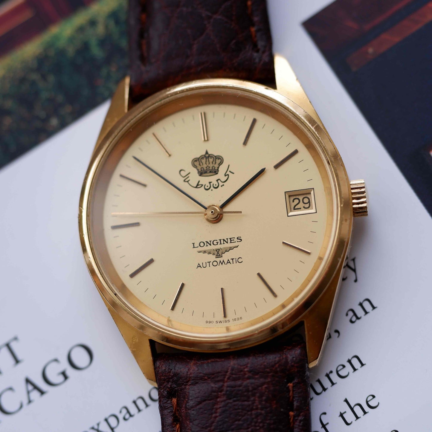 Vintage Longines King Hussein of Jordan 70s Gold Dial Automatic