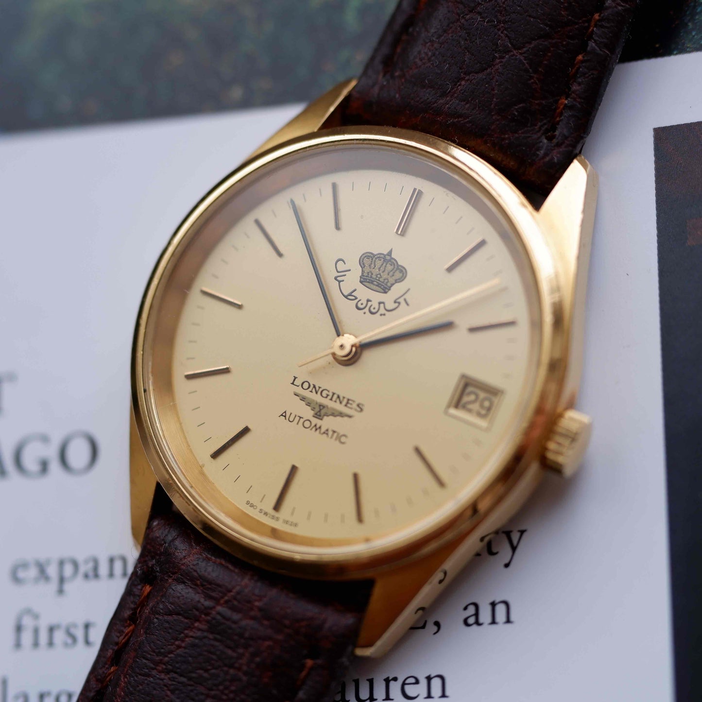 Vintage Longines King Hussein of Jordan 70s Gold Dial Automatic