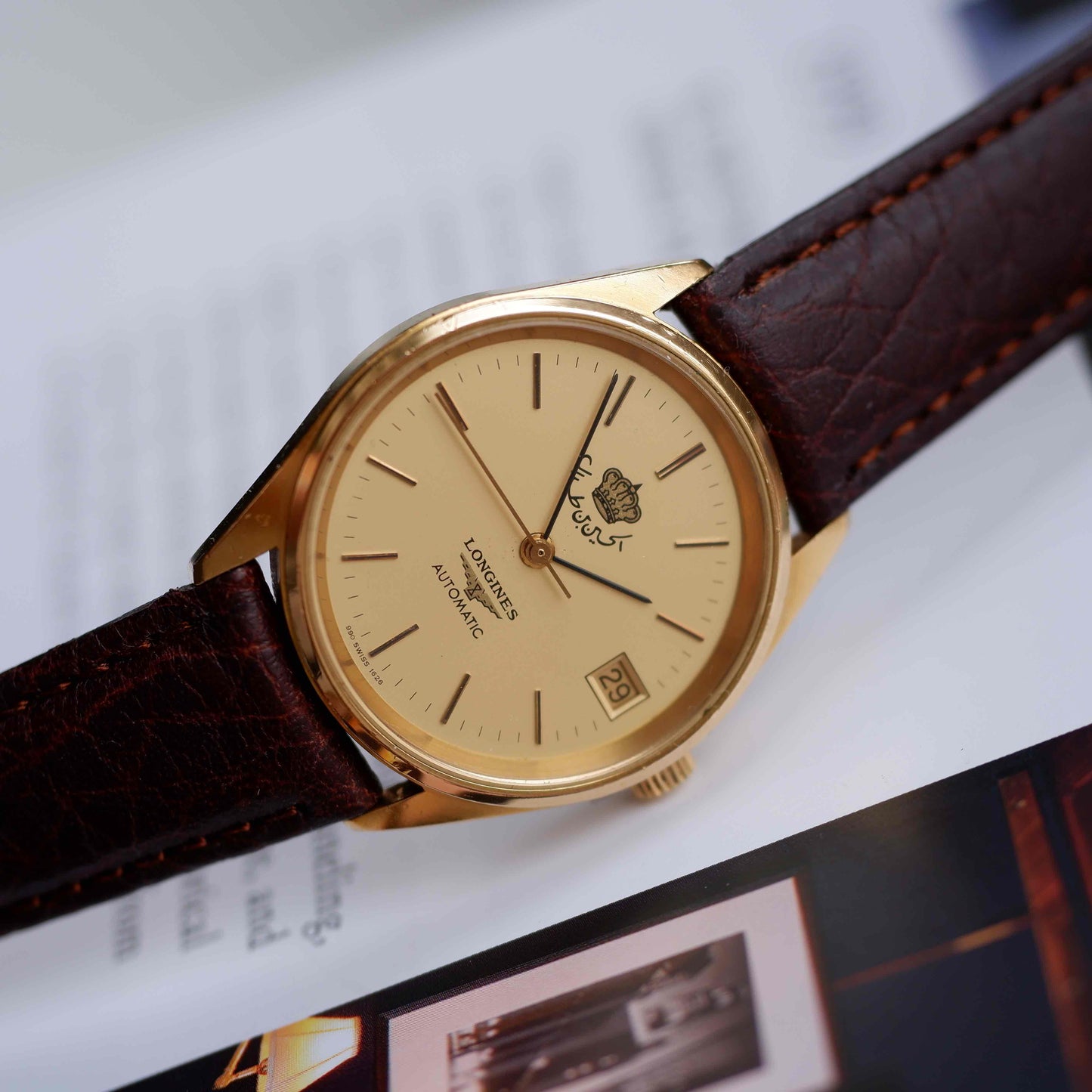 Vintage Longines King Hussein of Jordan 70s Gold Dial Automatic