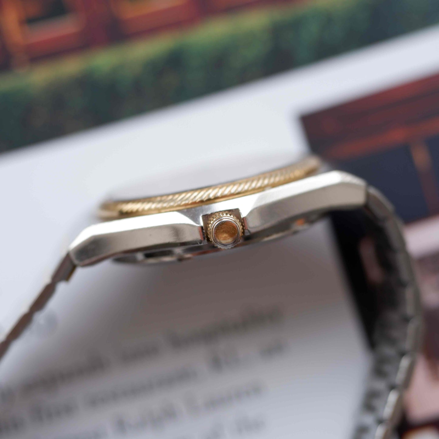 Vintage Seiko SQ100 Day and Date Quartz Two Tone Gold 80s