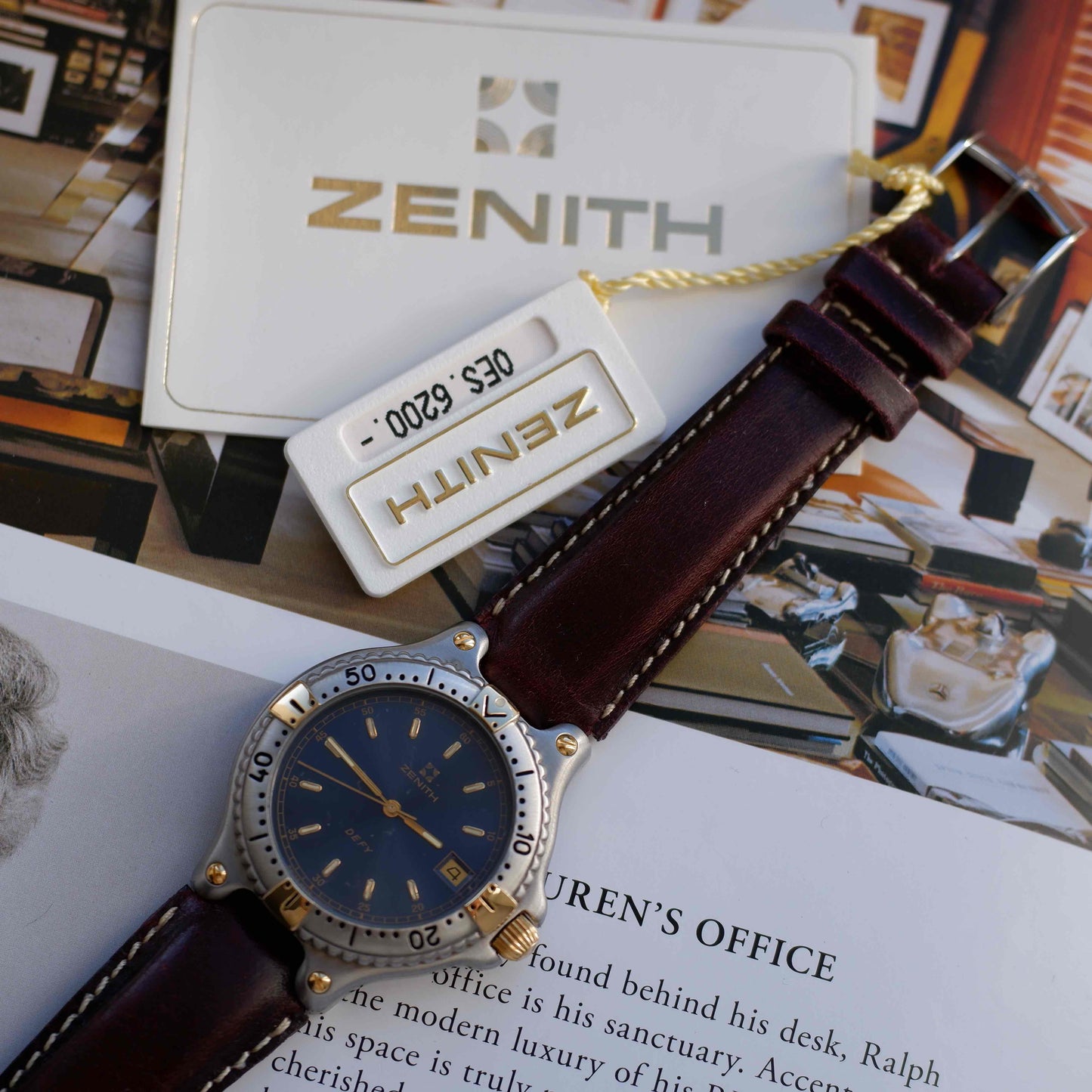 Vintage Zenith Defy Golden Blue Sunnburst Dial Two-Tone Quartz from the 90s - NOS