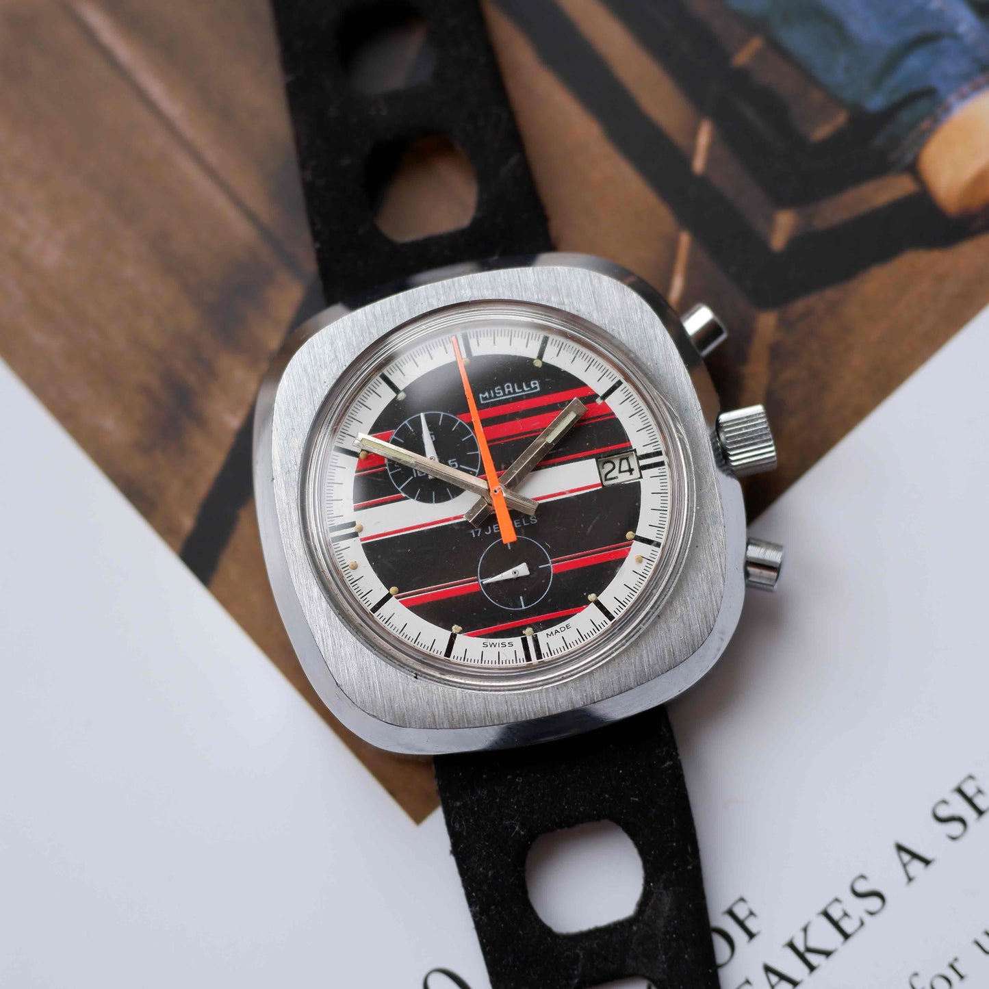 Vintage Misalla Chronograph Mechanical with Factory Strap 70s Mint