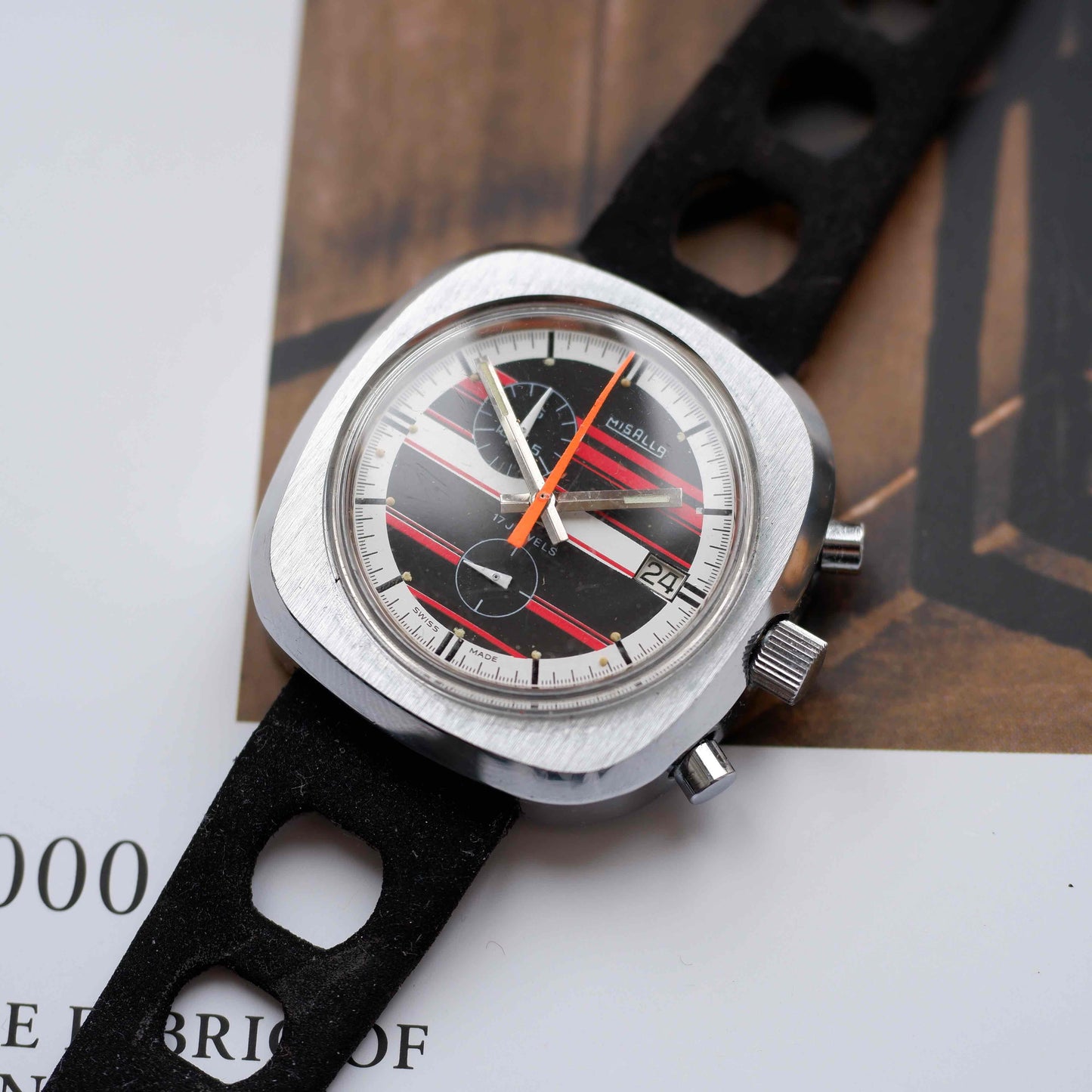 Vintage Misalla Chronograph Mechanical with Factory Strap 70s Mint