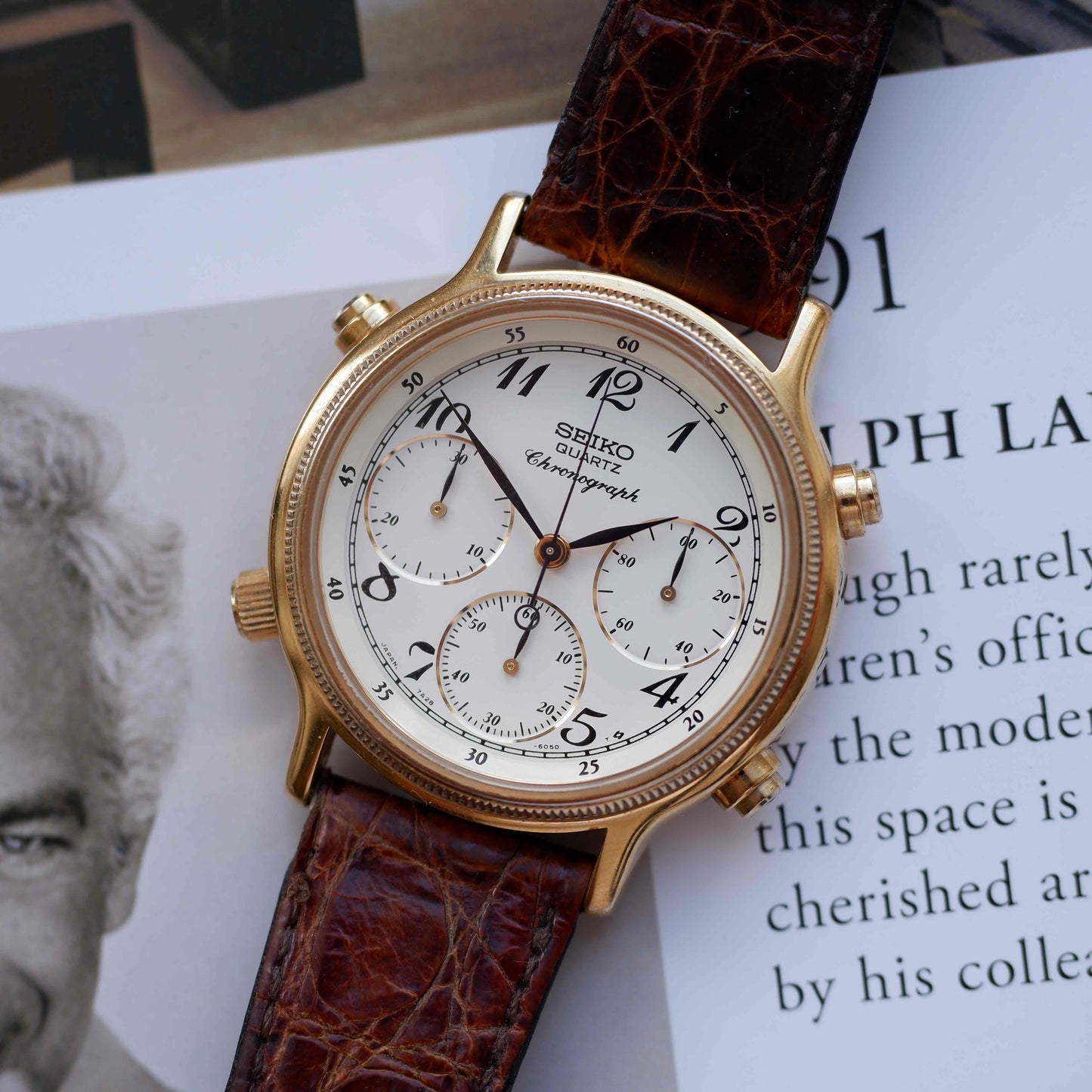 Vintage Seiko Chronograph Ref. 7A28.6050 Alarm Quartz from the 90s