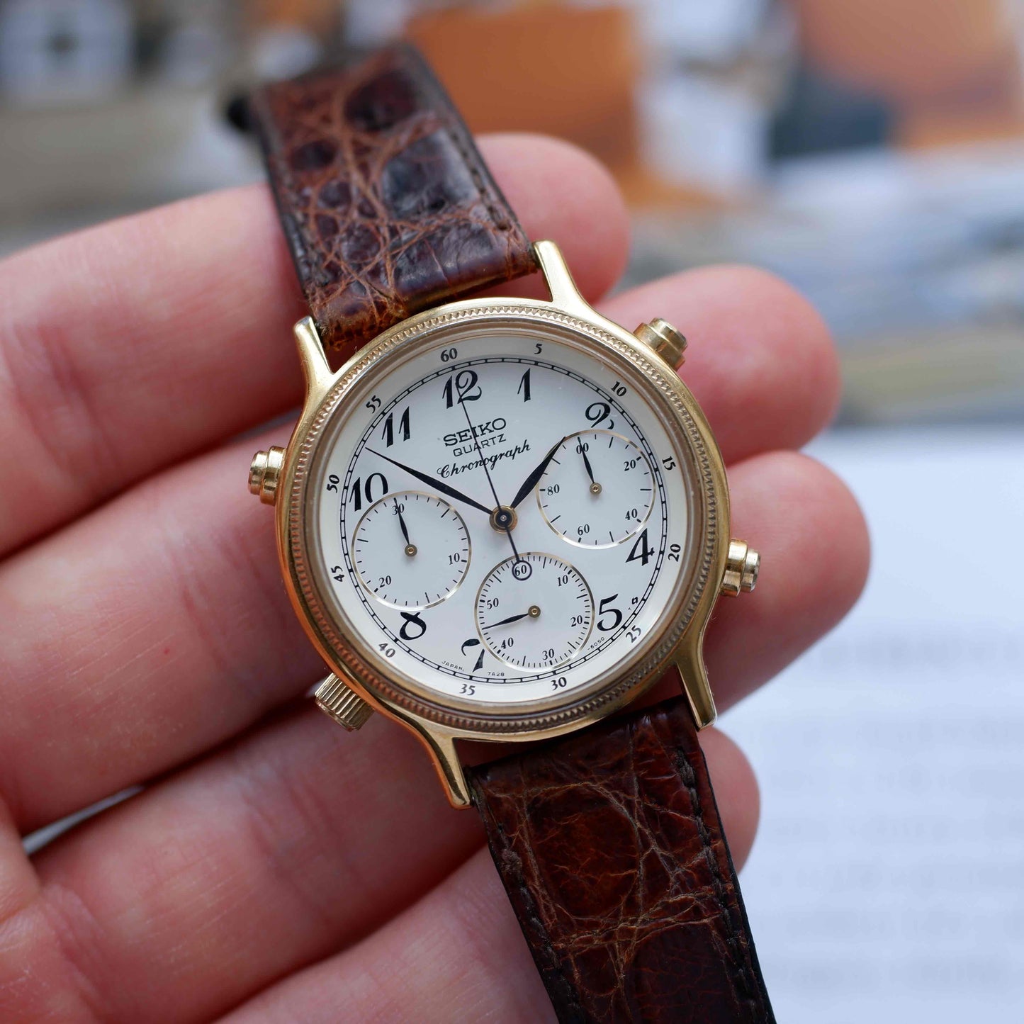 Vintage Seiko Chronograph Ref. 7A28.6050 Alarm Quartz from the 90s