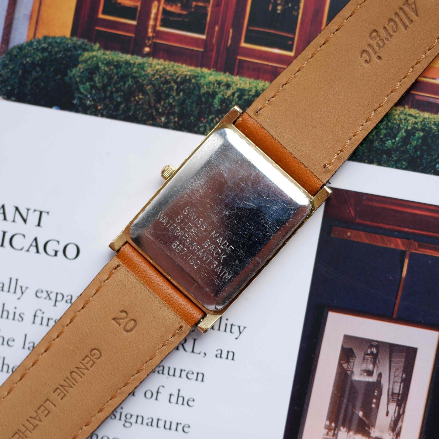 Vintage Delma Tank Style Watch 80s Gold Case Minimalist Swiss Quartz
