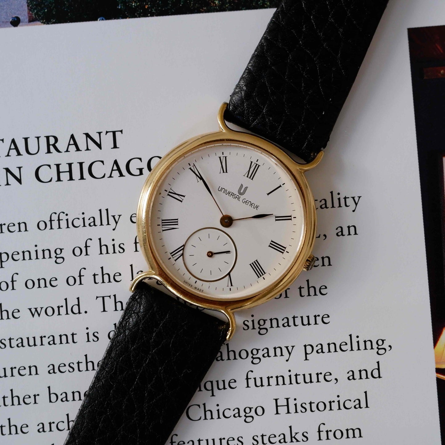 Vintage Universal Geneve Quartz 80s Small Second