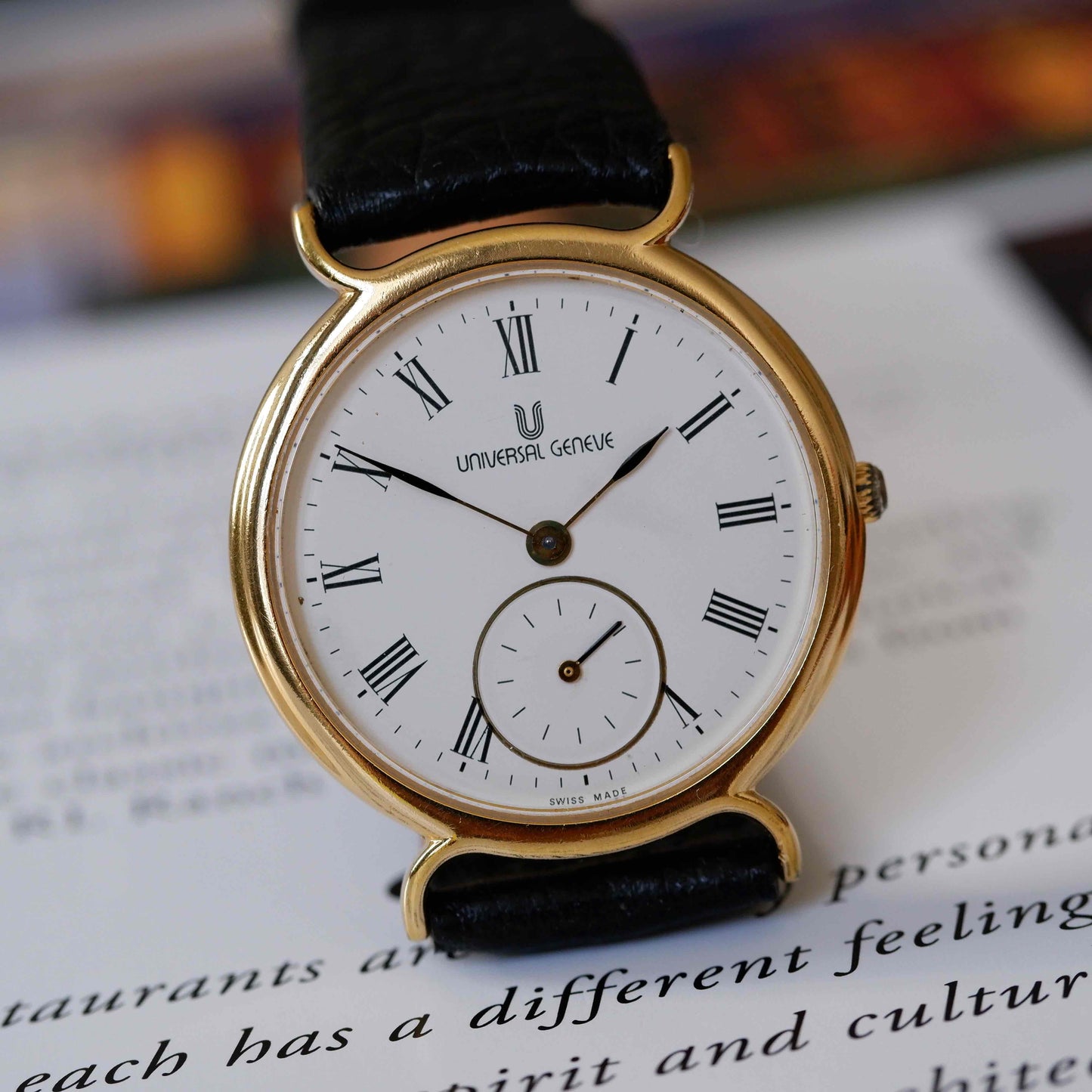 Vintage Universal Geneve Quartz 80s Small Second