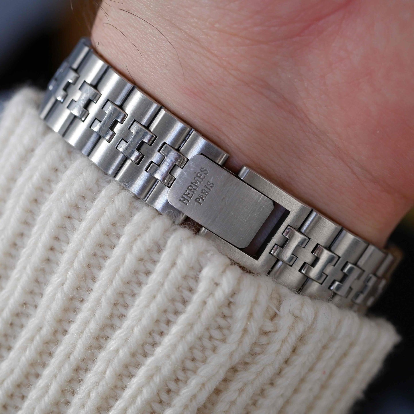 Vintage Hermes Clipper Watch Roman Dial 90s