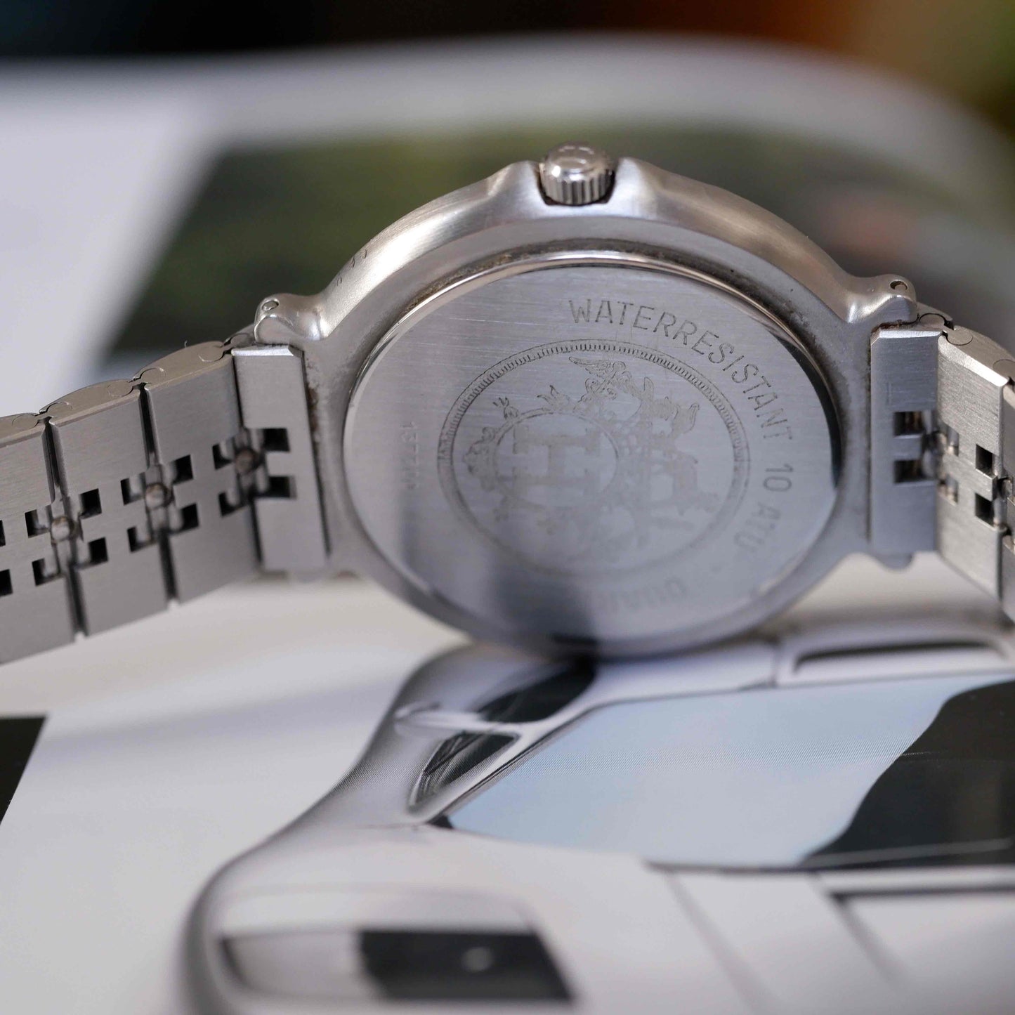 Vintage Hermes Clipper Watch Roman Dial 90s