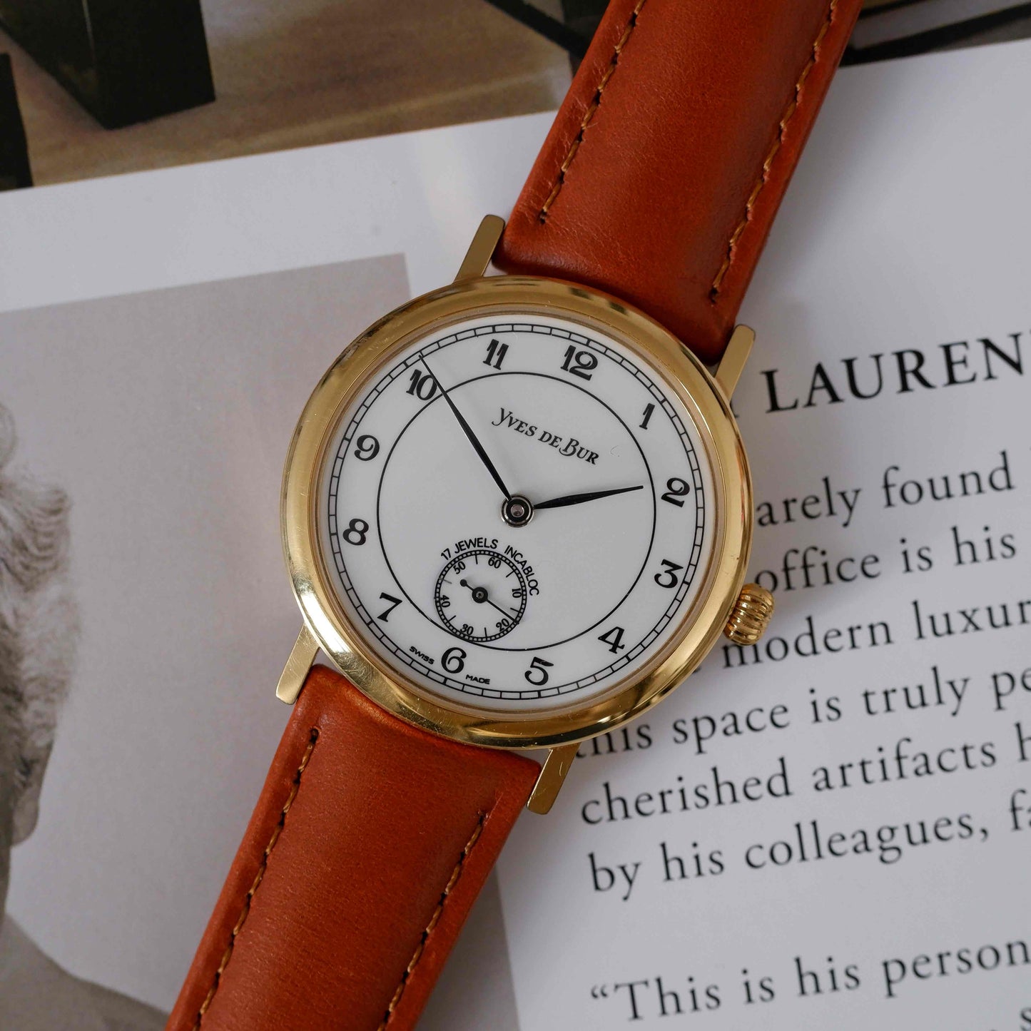 Vintage Yves De Bur Geneve Mechanical 80s Small Second Mint