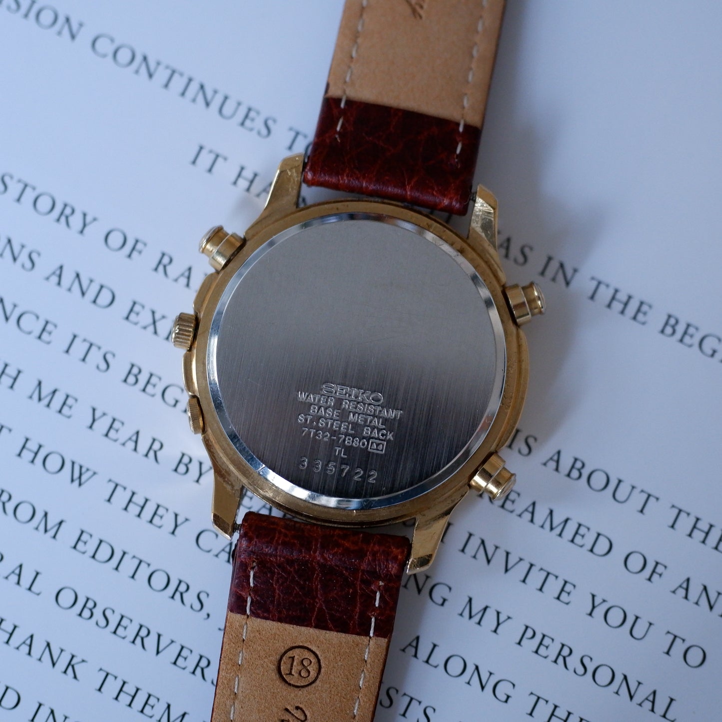 Vintage Seiko Chronograph Ref. 7T32.7B80 Alarm Quartz from the 90s