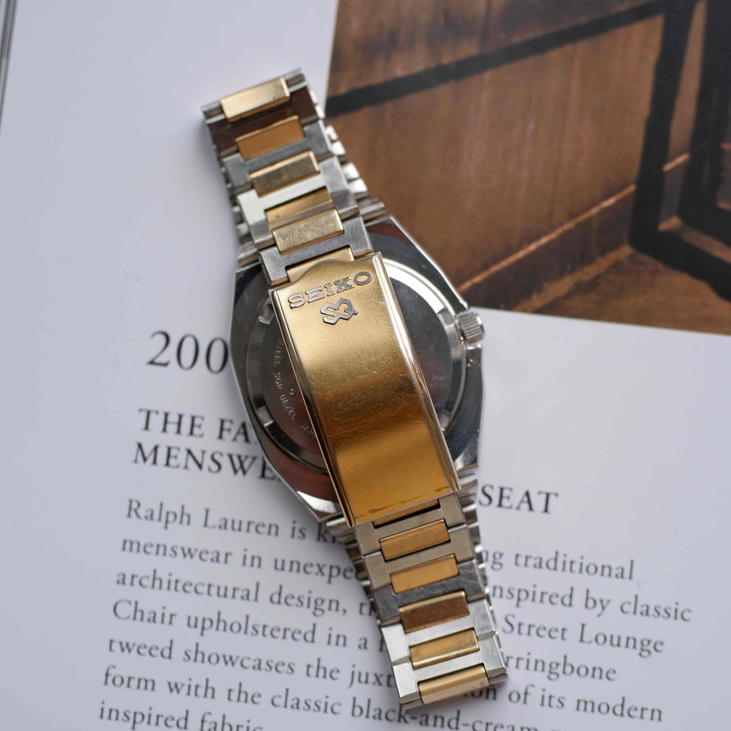 Vintage Seiko SQ 100 Ref. 8229-5030 Day and Date Quartz Two Tone from the 80s