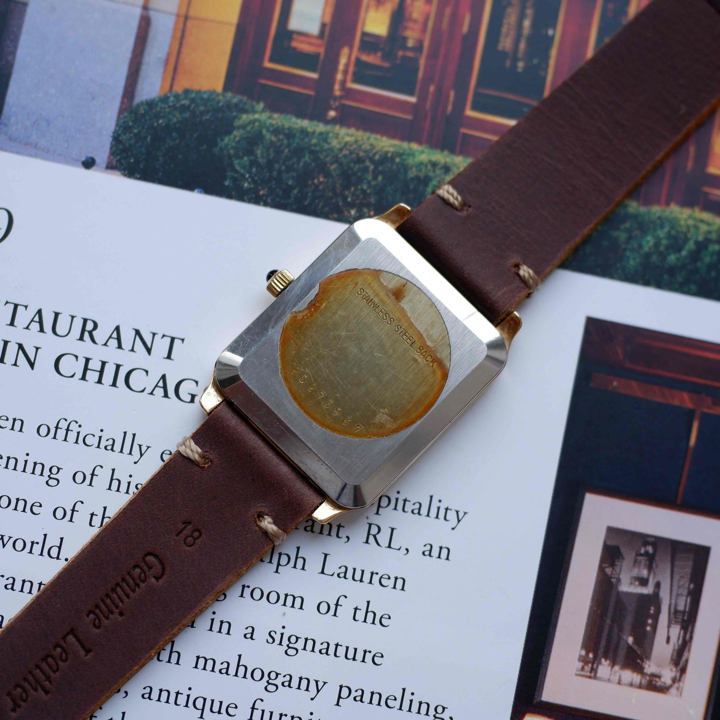 Vintage Longines Mechanical 70s Tank Gold Linen Dial Swiss