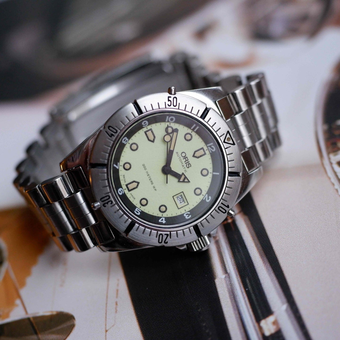Vintage Oris Diver Ref.7457 Steel Bezel 90s