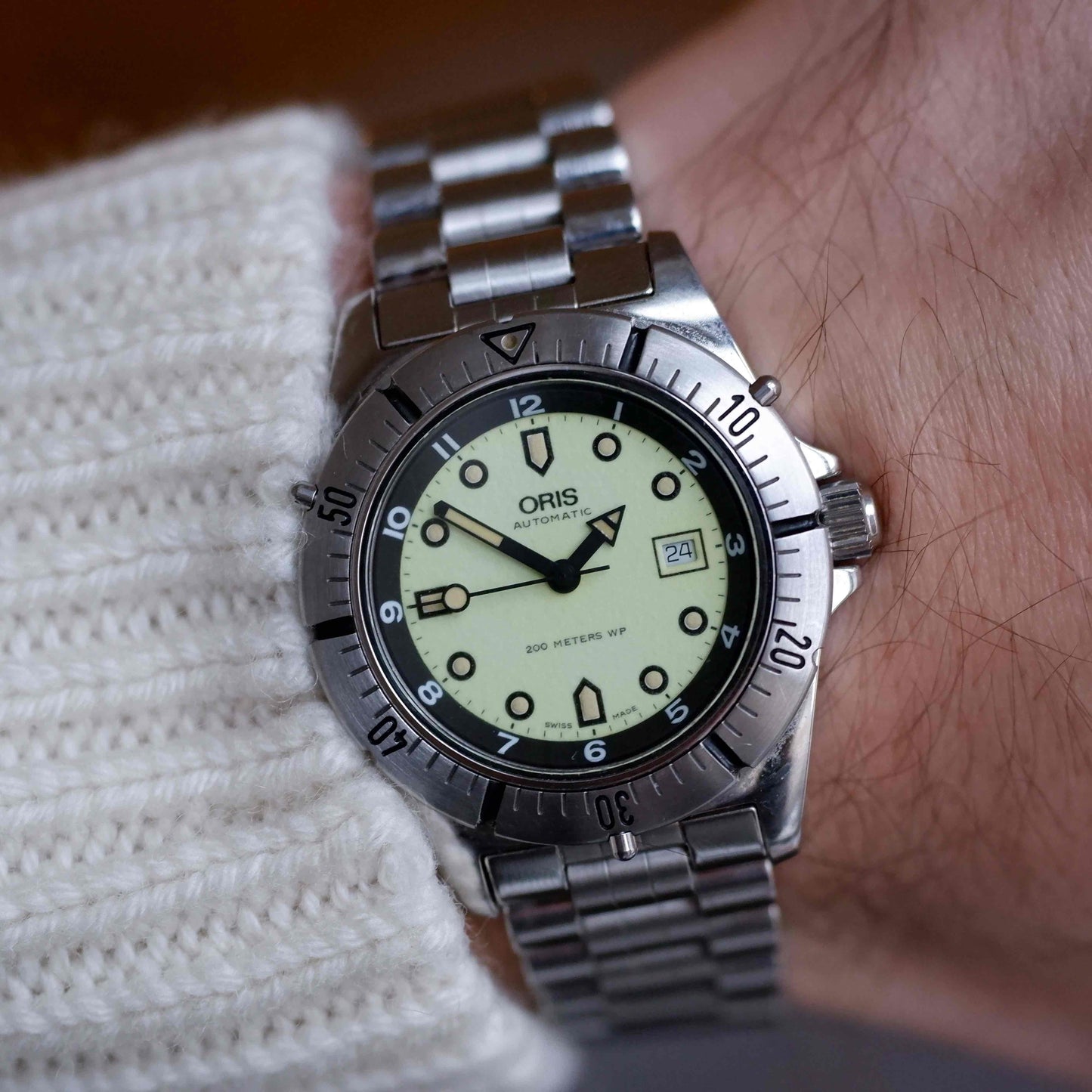 Vintage Oris Diver Ref.7457 Steel Bezel 90s