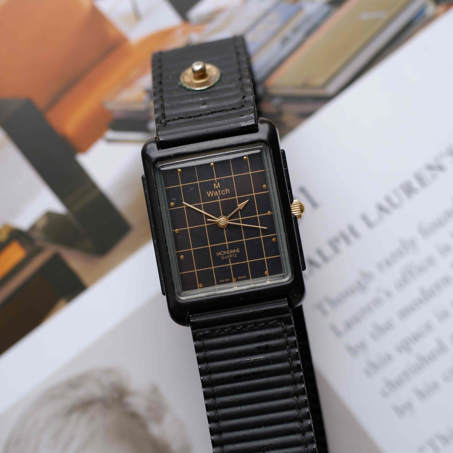 Vintage Mondaine M Watch Tank Style Ref. 7603.575 Quartz from the 90s