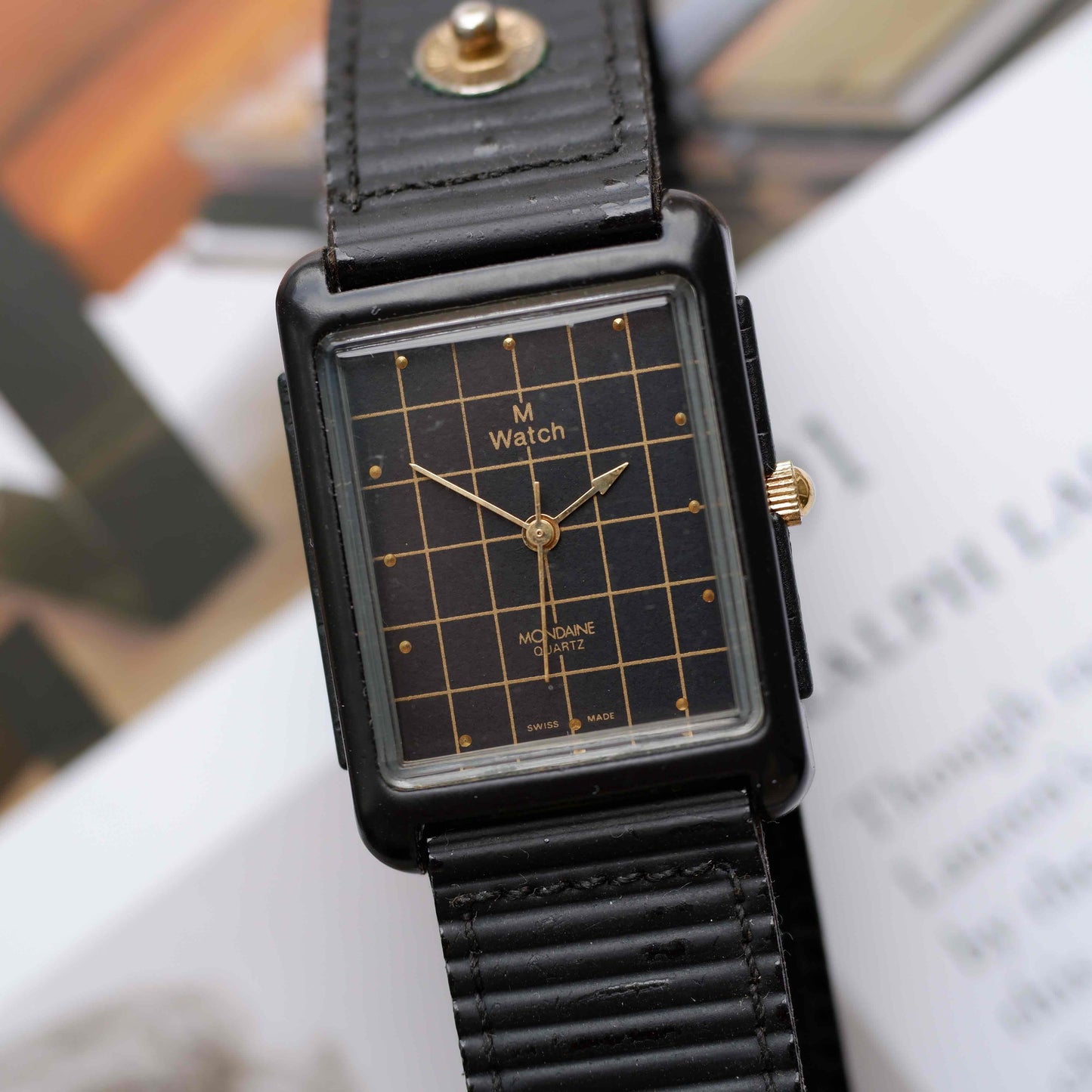 Vintage Mondaine M Watch Tank Style Ref. 7603.575 Quartz from the 90s