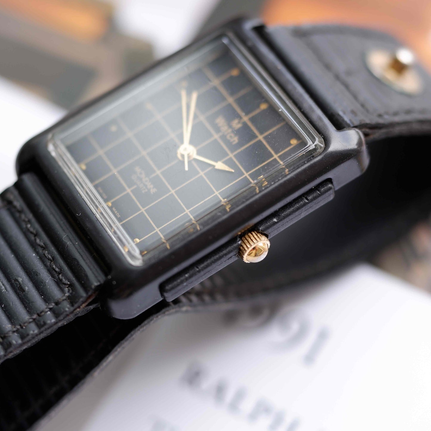 Vintage Mondaine M Watch Tank Style Ref. 7603.575 Quartz from the 90s
