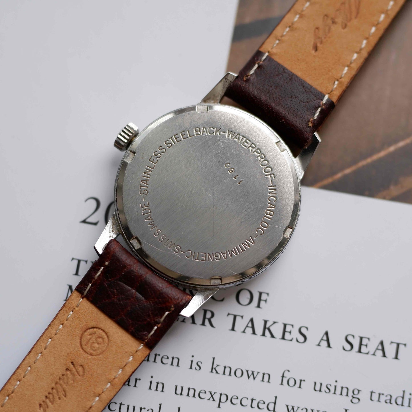 Vintage Melba Dress Watch 60s Mechanical White Sunburst Dial