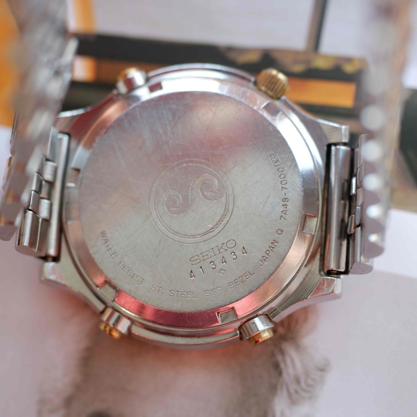 Vintage Seiko Moon Phase Chronograph Ref. 7A48.7000 Quartz 80s