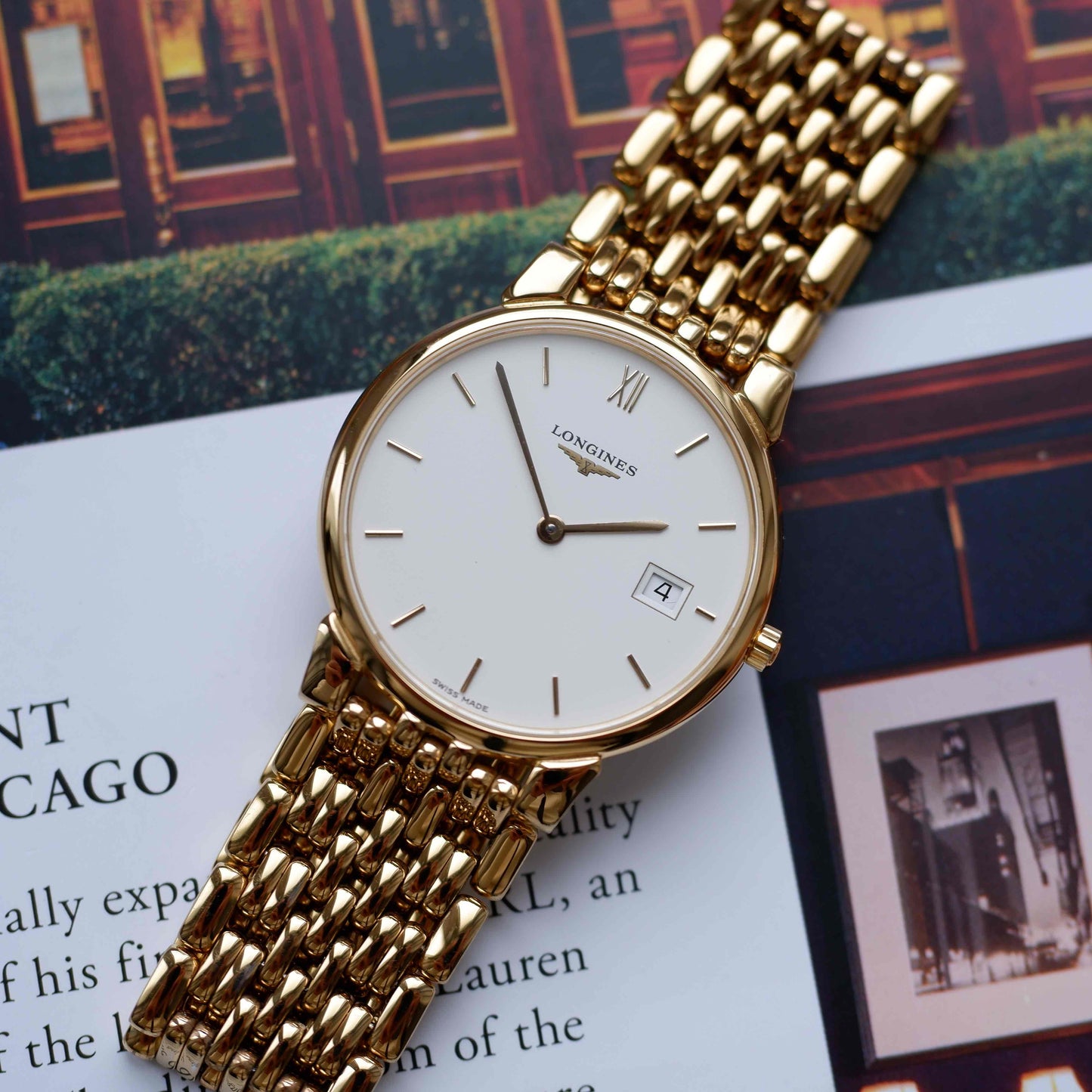 Vintage Longines La Grande Classique Dress Watch 90s Gold Quartz Mint
