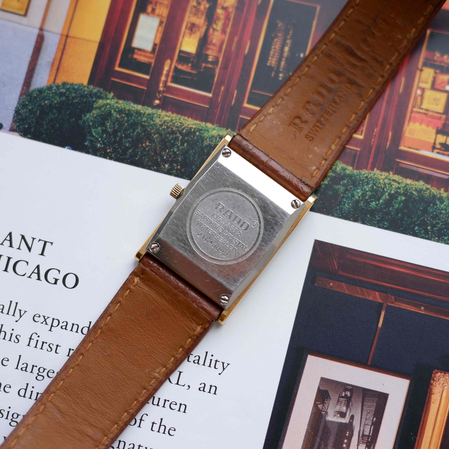 Vintage Rado Florence Tank Stripe Champagne Dial Quartz from the 80s
