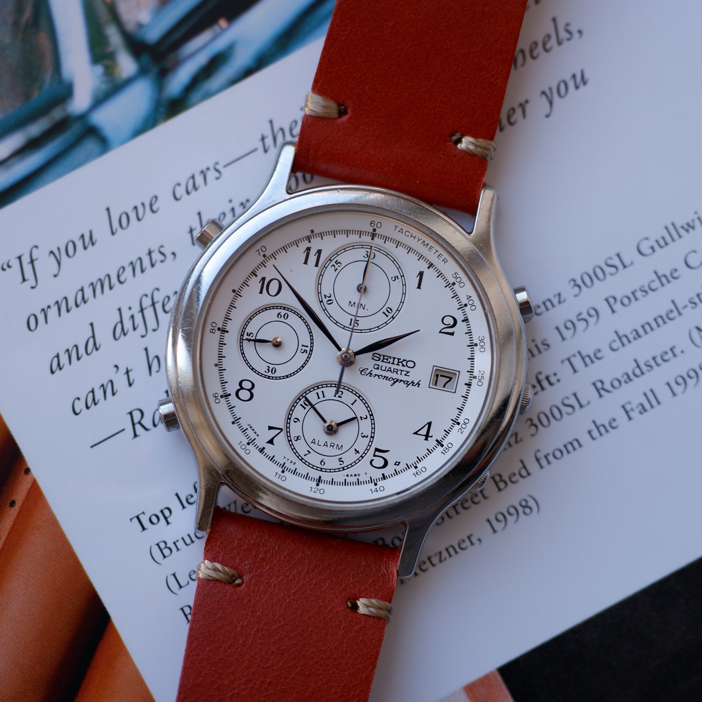 Vintage Seiko Chronograph Ref. 7T32.6A5B Alarm Quartz from the 90s