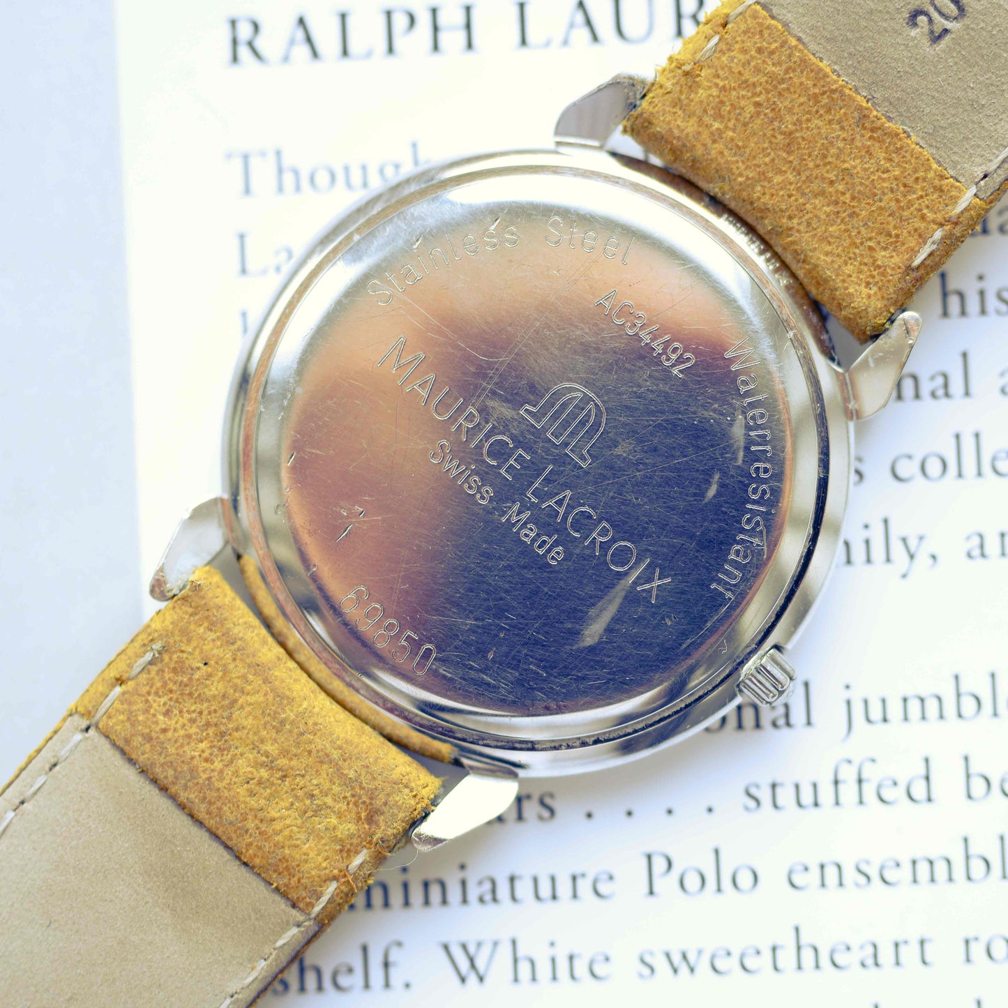 Vintage Maurice Lacroix Roman Dial Date Dress Watch 90s Quartz
