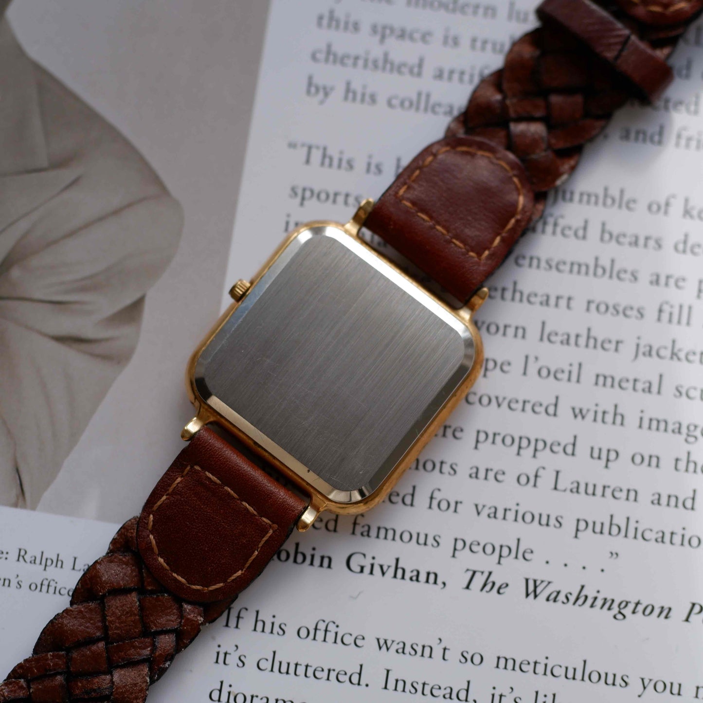 Vintage Pierre Renoir Moon Phase Day-Date Dress Watch 90s Gold Quartz MINT