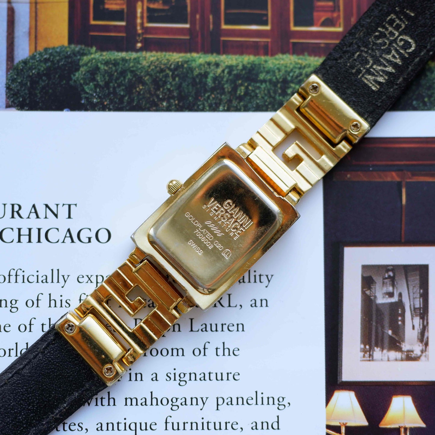 Vintage Gianni Versace Medusa Tank Watch 90s Gold Roman Dial Quartz