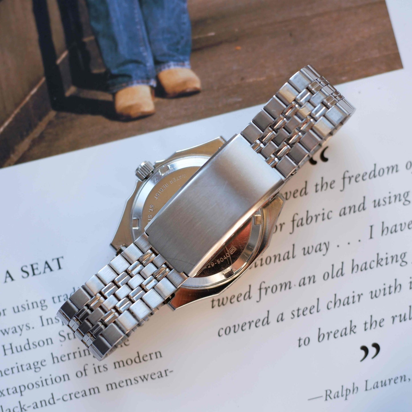 Vintage Seiko SQ 100 Ref. 8229-5040 Day and Date Quartz Two Tone 80s