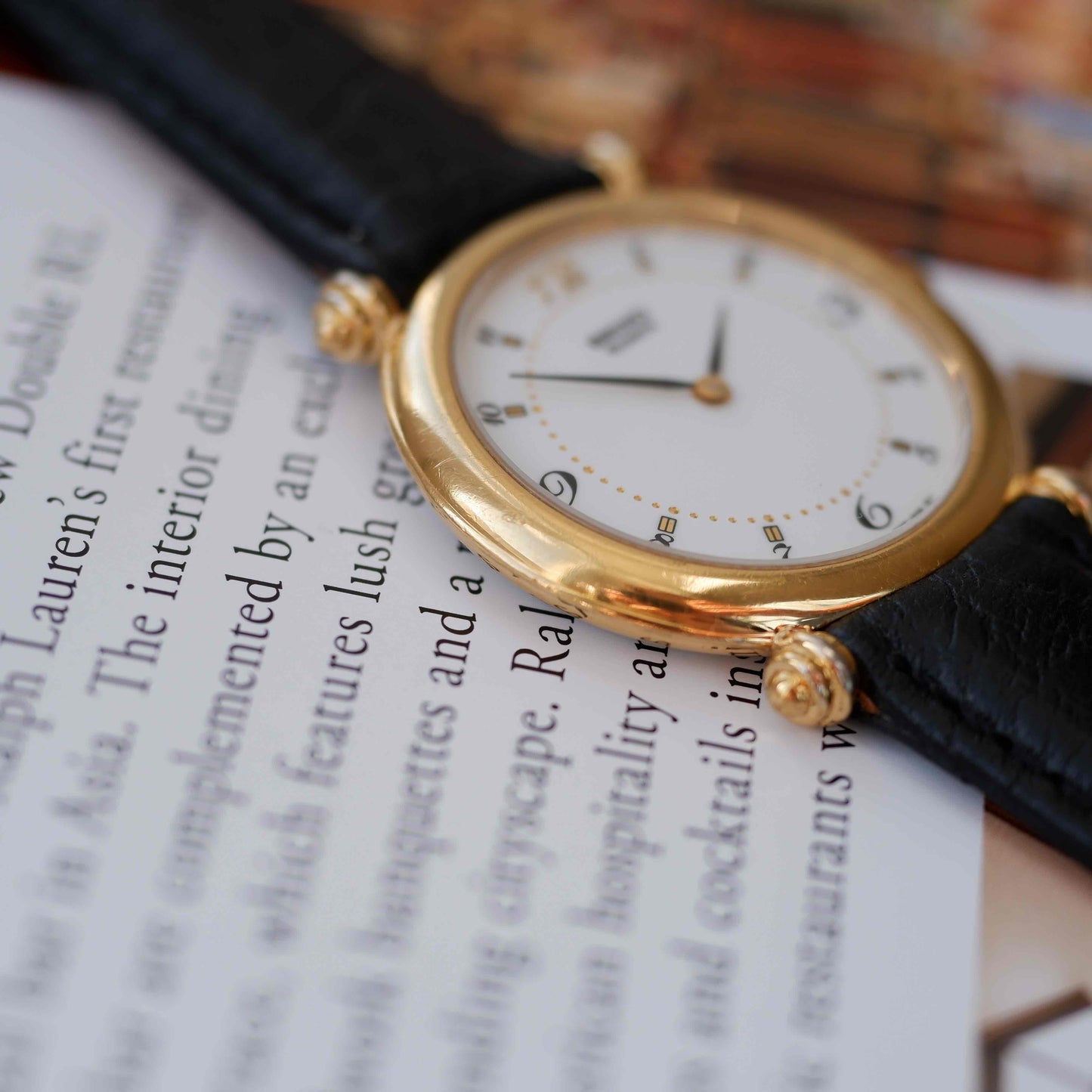 Vintage Seiko Dress Watch 80s Gold White Roman Dial Quartz
