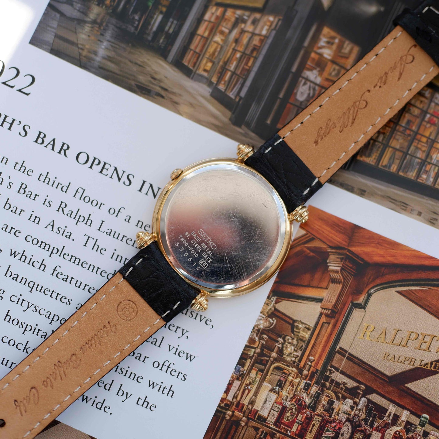 Vintage Seiko Dress Watch 80s Gold White Roman Dial Quartz