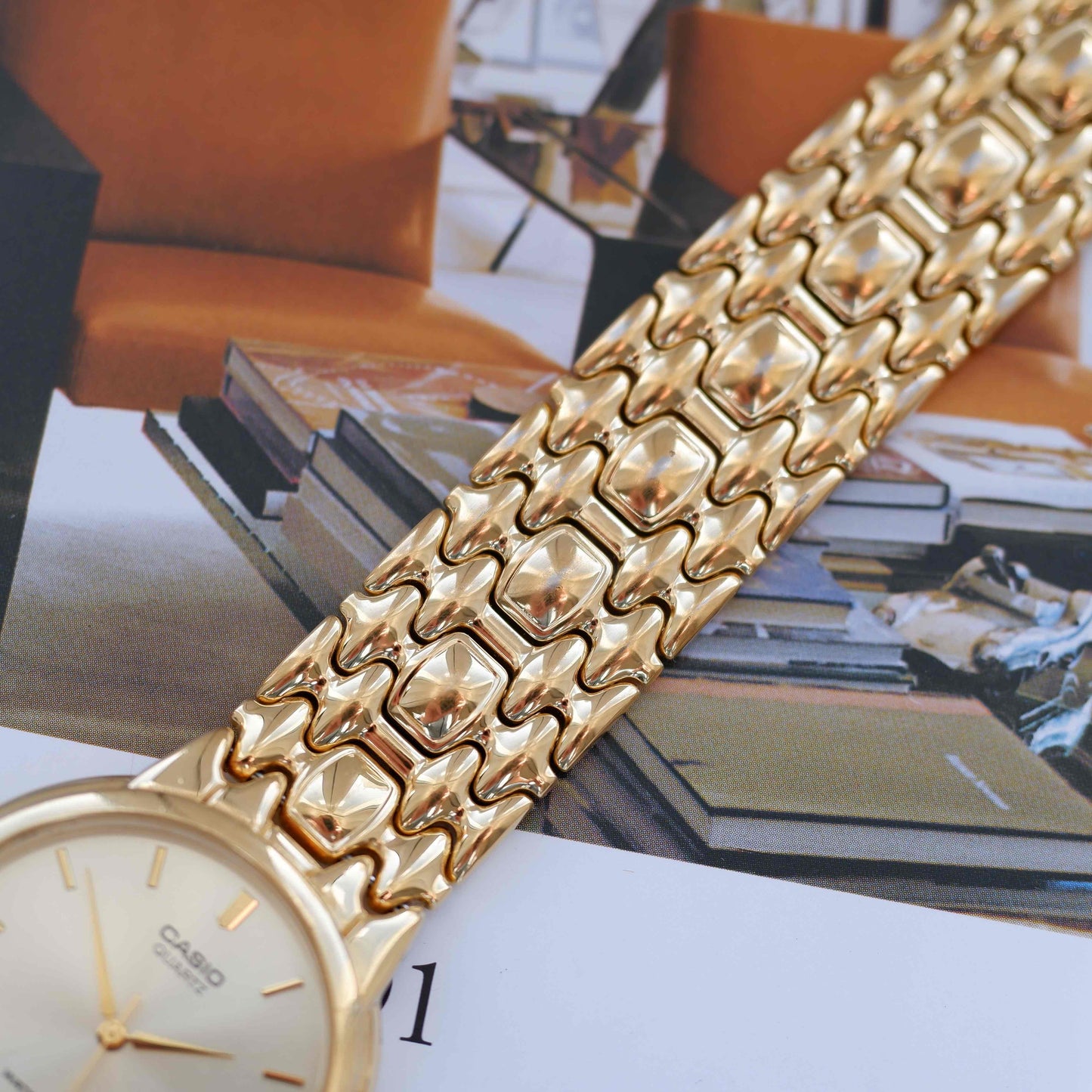 Vintage Casio Champagne Dial Gold Quartz from the 90s