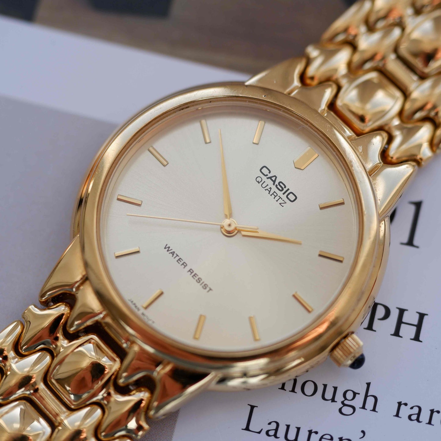 Vintage Casio Champagne Dial Gold Quartz from the 90s
