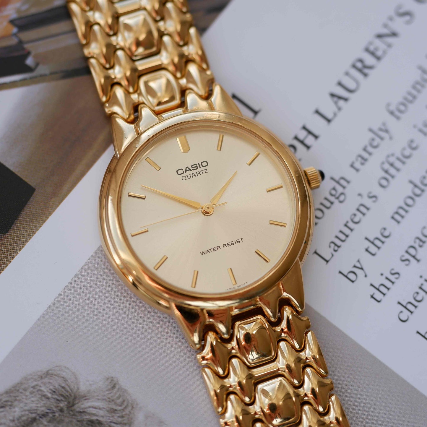 Vintage Casio Champagne Dial Gold Quartz from the 90s