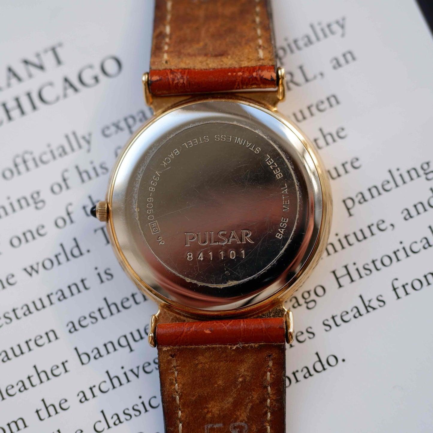 Vintage Pulsar Moon Phase Dress Watch 90s Gold Quartz