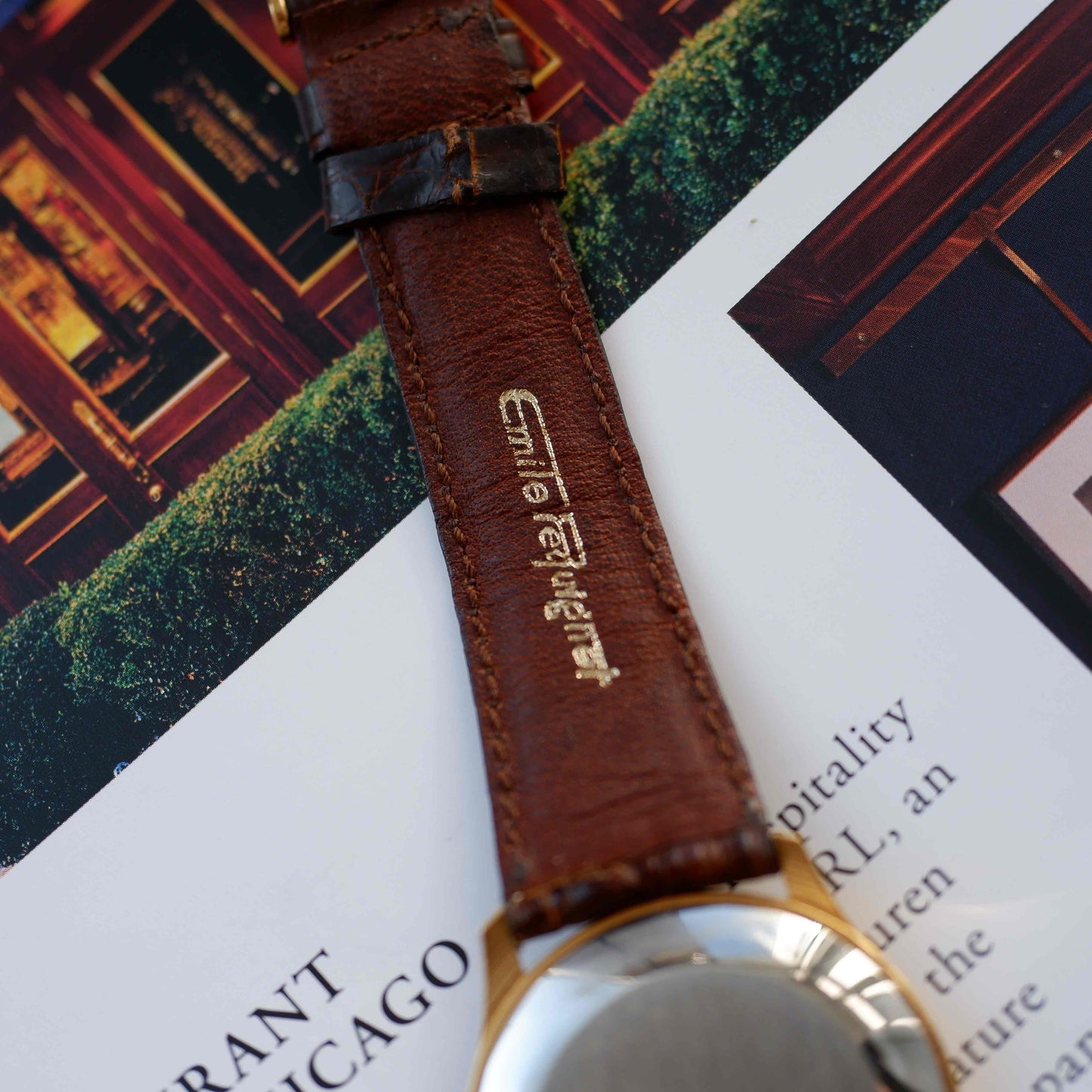 Vintage Emile Pequignet Mechanical 80s Golden Ultra Slim Mint