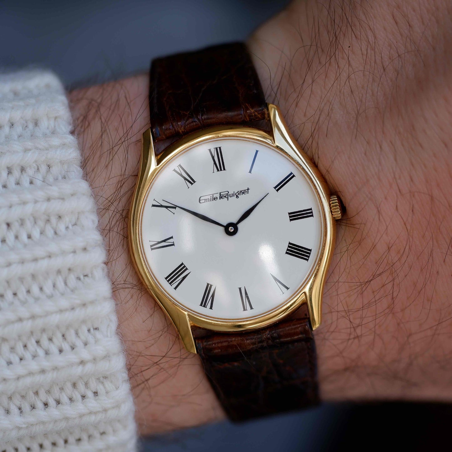 Vintage Emile Pequignet Mechanical 80s Golden Ultra Slim Mint