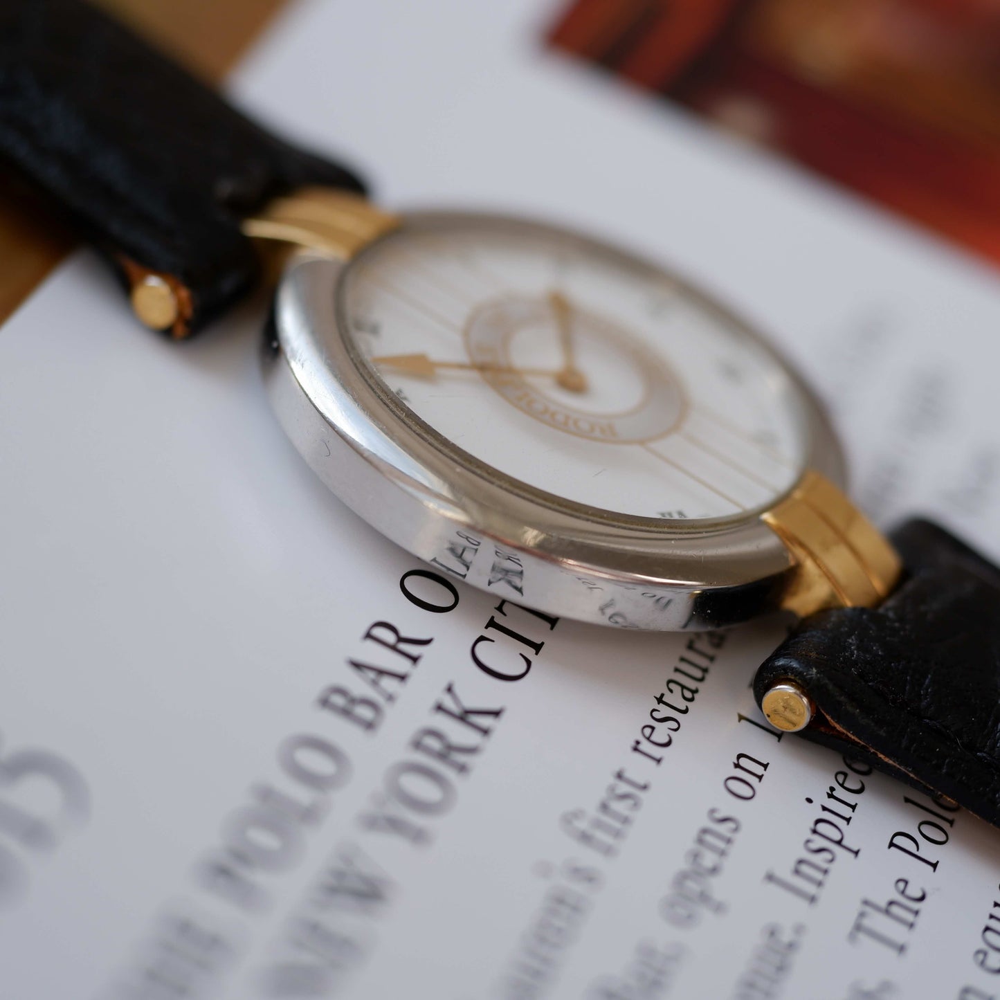 Vintage Longines Rodolphe Watch 80s Gold Two Tone White Dial